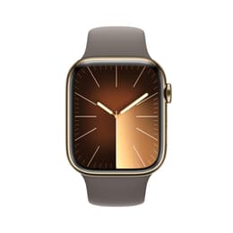 Apple Watch Series 9 (2023) GPS + Cellular 41 mm - Ruostumaton teräs Kulta - Sport band Musta
