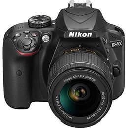 Yksisilmäinen peiliheijastuskamera D3400 - Musta + Nikon Nikon AF-P DX Nikkor 18-55 mm f/3.5-5.6G VR