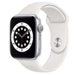 Apple Watch (Series 6) 2020 GPS 40 mm - Alumiini Hopea - Sport loop Wit