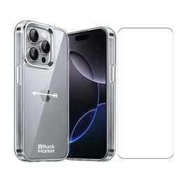 Back Market Kuori iPhone 16 Pro Max ja suojaava näyttö - 60% Kierrätysmuovi - Läpinäkyvä