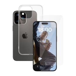 Kuori 360 iPhone 15 Pro Max ja suojaava näyttö - TPU - Läpinäkyvä