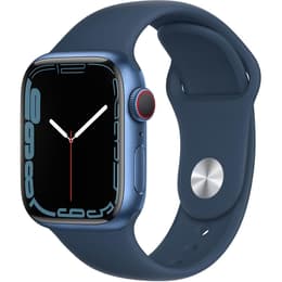 Apple Watch (Series 7) 2021 GPS + Cellular 45 mm - Alumiini Sininen - Sport band Sininen
