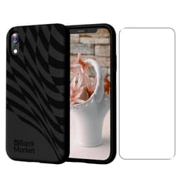 Back Market Kuori iPhone XR ja suojaava näyttö - 100% biohajoava - Musta - Aaltokuvio