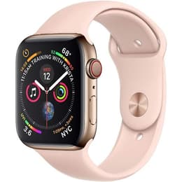 Apple Watch Series 4 (2018) GPS + Cellular 44 mm - Ruostumaton teräs Kulta - Sport band Pinkki