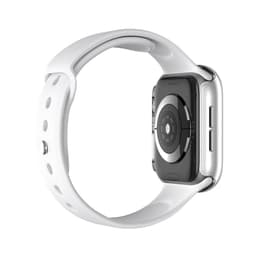 Apple Watch (Series 4) 2018 GPS 44 mm - Alumiini Hopea - Sport band Wit