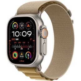 Apple Watch Ultra 2 (2023) GPS + Cellular 49 mm - Titaani Luonnontitaani - Alpine-ranneke Tähtivalkea