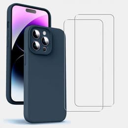 Kuori iPhone 14 Pro ja 2 suojakalvo - TPU - Sininen