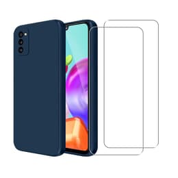 Kuori Galaxy A41 ja 2 suojakalvo - Silikoni - Sininen