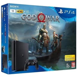 PlayStation 4 Slim 1000GB - Musta + God of War