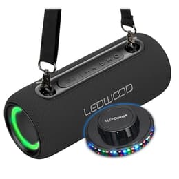 Enceinte Autonome Hifi 200W Ledwood XS200, Effet LED, Buetooth, RADIO FM, IPX5, Assistant Vocal, 20W RMS, Batterie 2000mAh, Ovni Speaker Bluetooth - Musta
