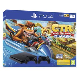 PlayStation 4 Slim 1000GB - Musta + Crash Team Racing Nitro-Fueled