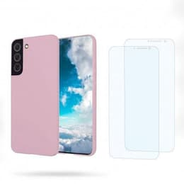 Kuori Galaxy S22 5G ja 2 suojakalvo - Silikoni - Vaaleanpunainen