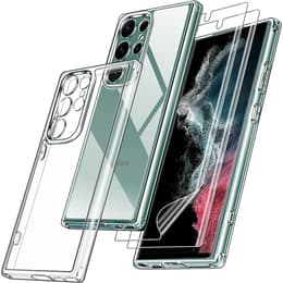 Kuori Galaxy S23 Ultra ja 2 suojakalvo - TPU - Läpinäkyvä