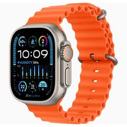 Apple Watch (Ultra) 2023 GPS + Cellular 49 mm - Titaani Harmaa - Ocean-ranneke Oranssi