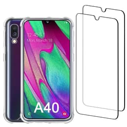 Kuori Galaxy A40 ja 2 suojakalvo - Kierrätysmuovi - Läpinäkyvä
