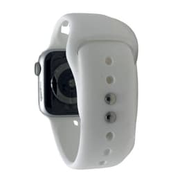 Apple Watch (Series 4) 2018 GPS + Cellular 44 mm - Ruostumaton teräs Hopea - Sport band Wit