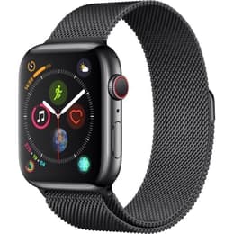 Apple Watch (Series 5) 2019 GPS + Cellular 40 mm - Ruostumaton teräs Musta - Milanolaisranneke Musta