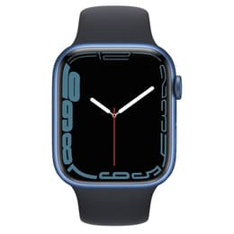 Apple Watch Series 7 (2021) GPS + Cellular 45 mm - Alumiini Sininen - Sport band Musta