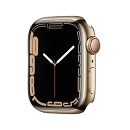Apple Watch Series 7 (2021) GPS + Cellular 41 mm - Ruostumaton teräs Kulta - Sport band Tähtivalkea