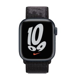Apple Watch (Series 7) 2021 GPS 41 mm - Alumiini Keskiyö - Nike Sport loop Musta
