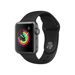 Apple Watch (Series 3) 2017 GPS 38 mm - Alumiini Tähtiharmaa - Sport band Musta