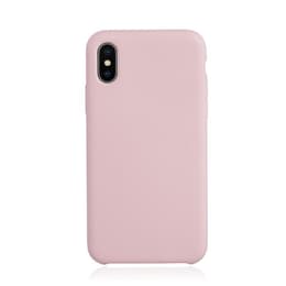 Kuori iPhone X/XS ja 2 suojakalvo - Silikoni - Vaaleanpunainen