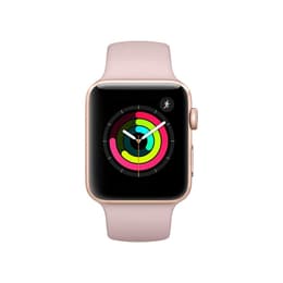 Apple Watch (Series 3) 2017 GPS 42 mm - Alumiini Kulta - Sport band Pinkki