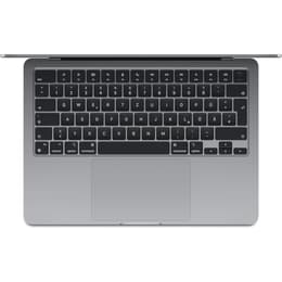 MacBook Air 13" (2024) - Applen M3 ‑siru jossa on 8-ytiminen prosessori ja 8-ytiminen näytönohjain - 8GB RAM - SSD 256GB - Tavallinen näyttö - QWERTZ - Saksa