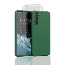 Kuori Galaxy S22+ ja 2 suojakalvo - Silikoni - Vihreä