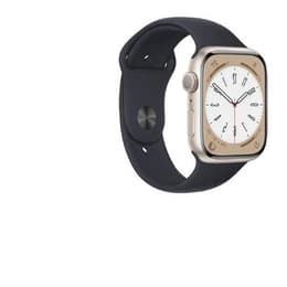 Apple Watch Series 8 (2022) GPS 45 mm - Alumiini Tähtivalkea - Sport band Musta