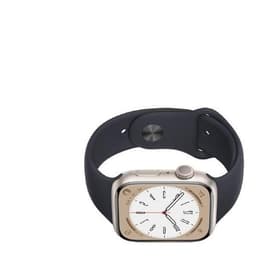 Apple Watch Series 8 (2022) GPS 45 mm - Alumiini Tähtivalkea - Sport band Musta