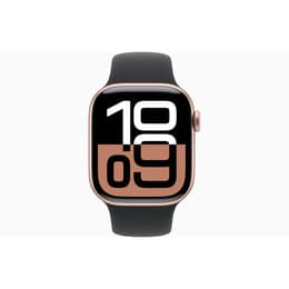 Apple Watch Series 10 (2024) GPS 42 mm - Alumiini Ruusu­­kulta - Sport band Musta