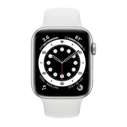 Apple Watch (Series 6) 2020 GPS + Cellular 44 mm - Ruostumaton teräs Hopea - Sport loop Wit