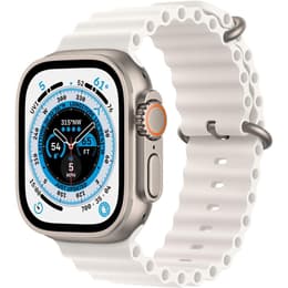 Apple Watch (Ultra) 2022 GPS + Cellular 49 mm - Titaani Harmaa - Ocean-ranneke Wit