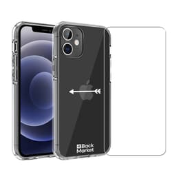 Back Market Kuori iPhone 12 / iPhone 12 Pro ja suojaava näyttö - Kierrätysmuovi - Läpinäkyvä