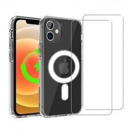 Kuori iPhone 12/iPhone 12 Pro ja 2 suojakalvo - TPU - Läpinäkyvä