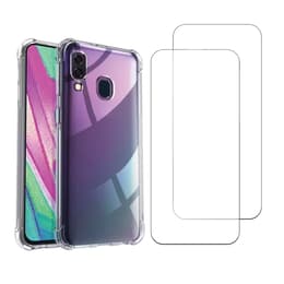 Kuori Galaxy A40 ja 2 suojakalvo - TPU - Läpinäkyvä