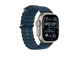 Apple Watch Ultra 2 (2023) GPS + Cellular 49 mm - Titaani Luonnontitaani - Ocean-ranneke Sininen