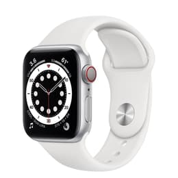 Apple Watch (Series 6) 2020 GPS + Cellular 44 mm - Alumiini Hopea - Sport band Wit