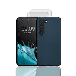 Kuori Galaxy S23+ ja 2 suojakalvo - Silikoni - Sininen
