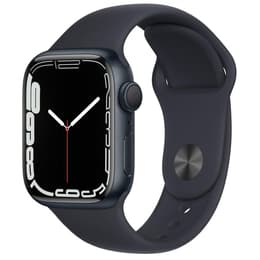 Apple Watch (Series 7) 2021 GPS 41 mm - Alumiini Keskiyö - Sport band Musta