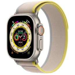 Apple Watch (Ultra) 2022 GPS + Cellular 49 mm - Titaani Harmaa - Trail‑ranneke Keltainen