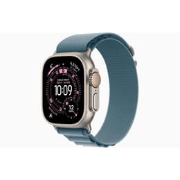 Apple Watch Ultra 3 (2025) GPS + Cellular 49 mm - Titaani Luonno- Alpine-ranneke Sininen