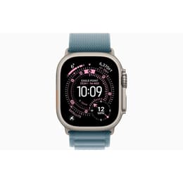 Apple Watch Ultra 3 (2025) GPS + Cellular 49 mm - Titaani Luonno- Alpine-ranneke Sininen