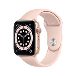 Apple Watch (Series 6) 2020 GPS 44 mm - Alumiini Ruusukulta - Sport band Pinkki hiekka