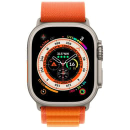 Apple Watch (Ultra) 2022 GPS + Cellular 49 mm - Titaani Harmaa - Alpine-ranneke Oranssi
