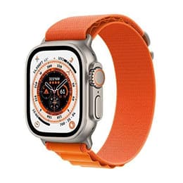 Apple Watch Ultra (2022) GPS + Cellular 49 mm - Titaani Luonnontitaani - Alpine-ranneke Oranssi