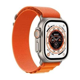 Apple Watch Ultra (2022) GPS + Cellular 49 mm - Titaani Luonnontitaani - Alpine-ranneke Oranssi