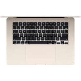 MacBook Air 15" (2025) - Applen M4 ‑siru jossa on 10-ytiminen prosessori ja 10-ytiminen näytönohjain - 16GB RAM - SSD 256GB - Tavallinen näyttö - QWERTZ - Saksa