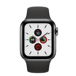 Apple Watch (Series 5) 2019 GPS + Cellular 40 mm - Ruostumaton teräs Avaruusmusta (Space black) - Sport band Musta